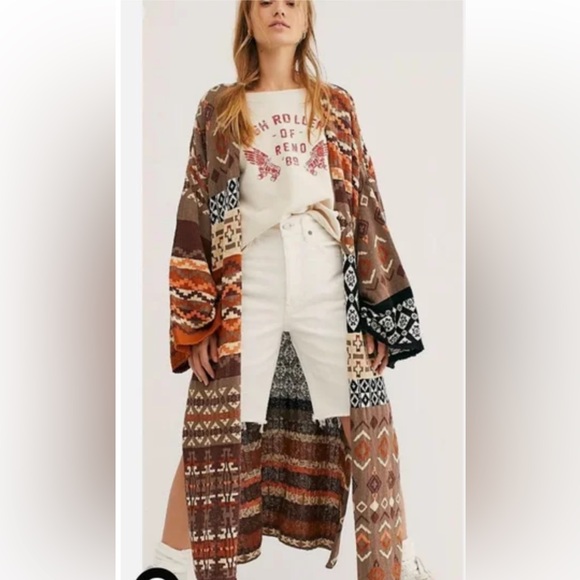 Free People Landmark Duster Sweater Kimono - Picture 1 of 16